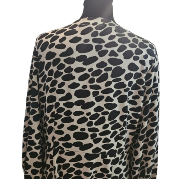 LOFT Black and Cream Leopard Print A-Line Dress - Picture 7 of 10